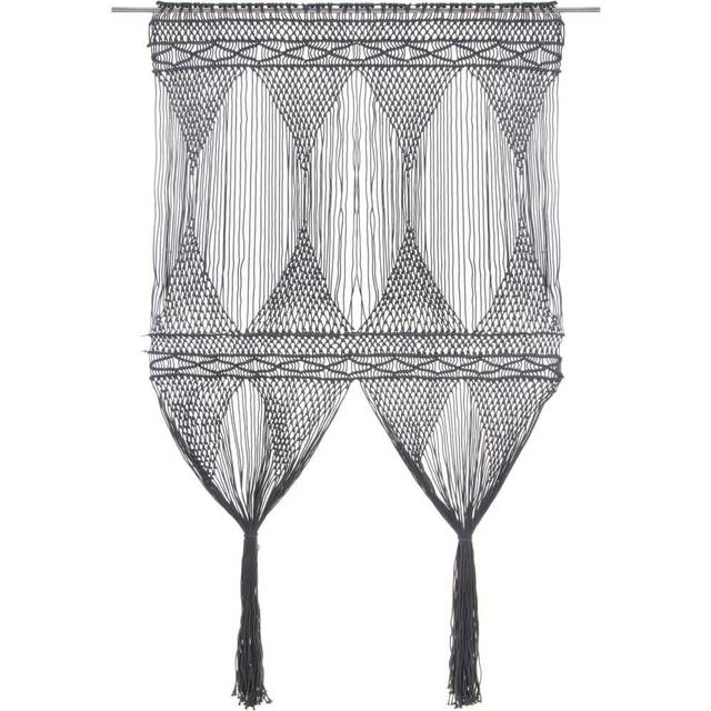 Gardin makramé antracit 140x240 cm bomull