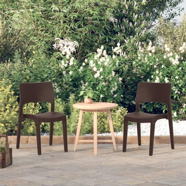 vidaXL Garden Chairs 2 pcs Mocha Polypropylene - Brown