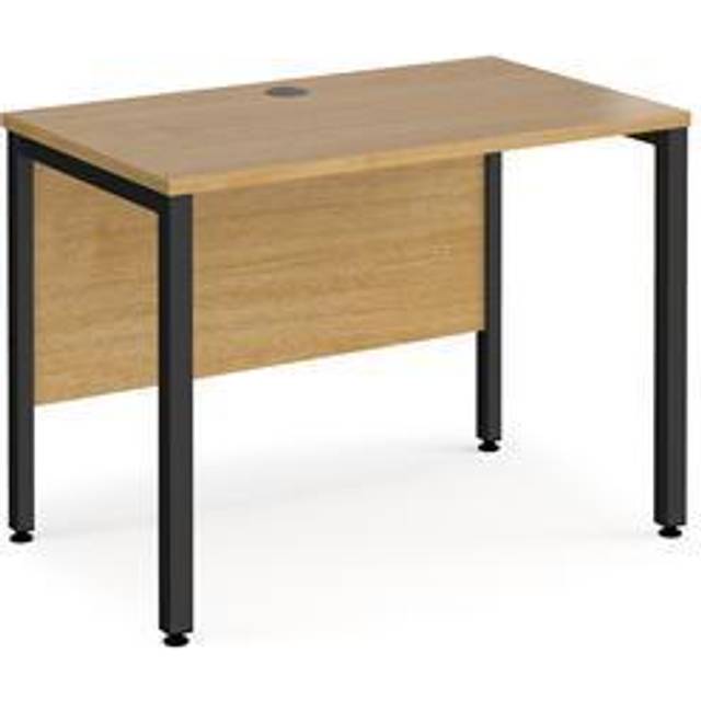 Maestro 25 Straight Office Desk Black Leg Frame and Oak Table Top - 1000x600mm
