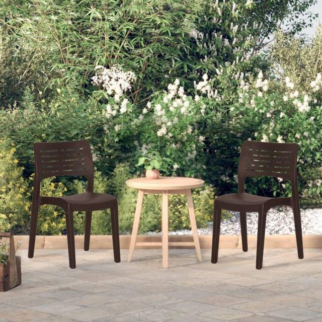 vidaXL Garden Chairs 2 pcs Mocha Polypropylene - Brown