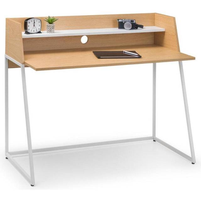 Julian Bowen Palmer Single Shelf Desk Oak Effect - White - 89 x 120 x 62cm