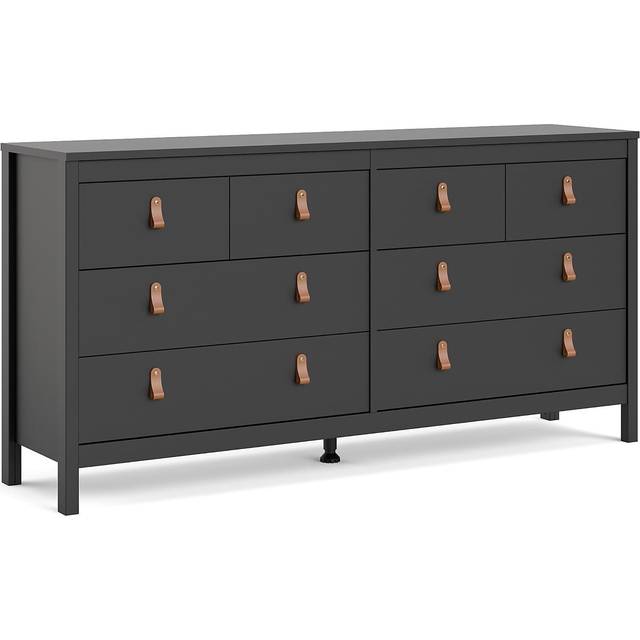 Madrid Double Dresser 4+4 Drawers In Matt Black