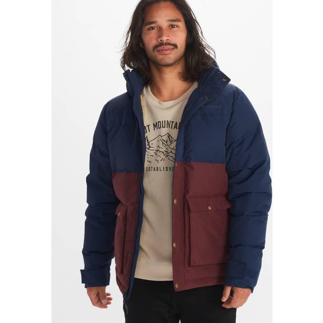 Marmot Fordham Jacket, Ultralätt dunjacka, varm vinterjacka, vattenavvisande täckjacka, vindtät funktionsjacka, liten packbar outdoorjacka med huva, Män, Black, XXL