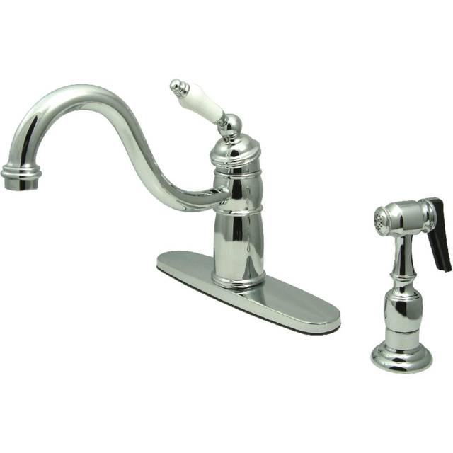 Kingston Brass KB1571PLBS Victorian Mono Block Kitchen Faucet with Bra
