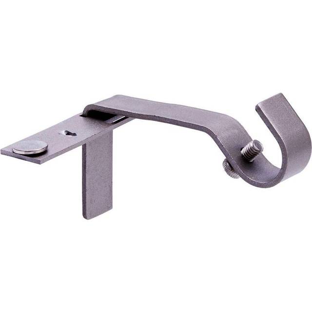"Kenney Fast Fit 5/8"""""""" No Measure Curtain Rod Brackets  Pewter"