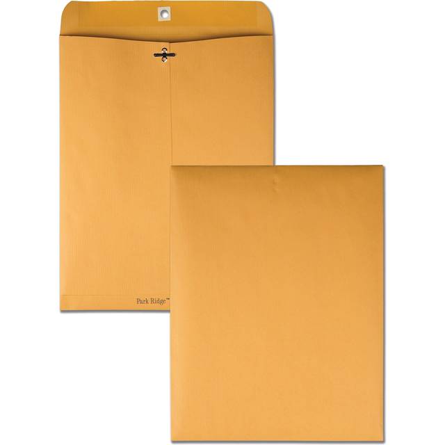 Quality Park 43097 Park Ridge Kraft Clasp Envelope  10 x 13  Brown Kraft  100/Box