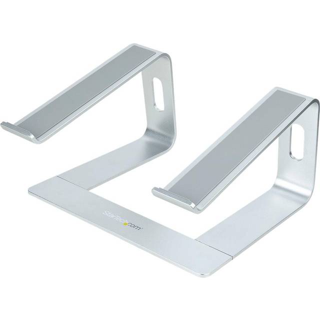 StarTech.com Laptopstativ för skrivbord, stöder 5 kg/11 lb, aluminium, silver, ergonomisk laptop-höjare, bärbar datorhållare, datorstativ för Macbook Air/Pro, Dell XPS, Lenovo (LAPTOP-STAND-SILVER)
