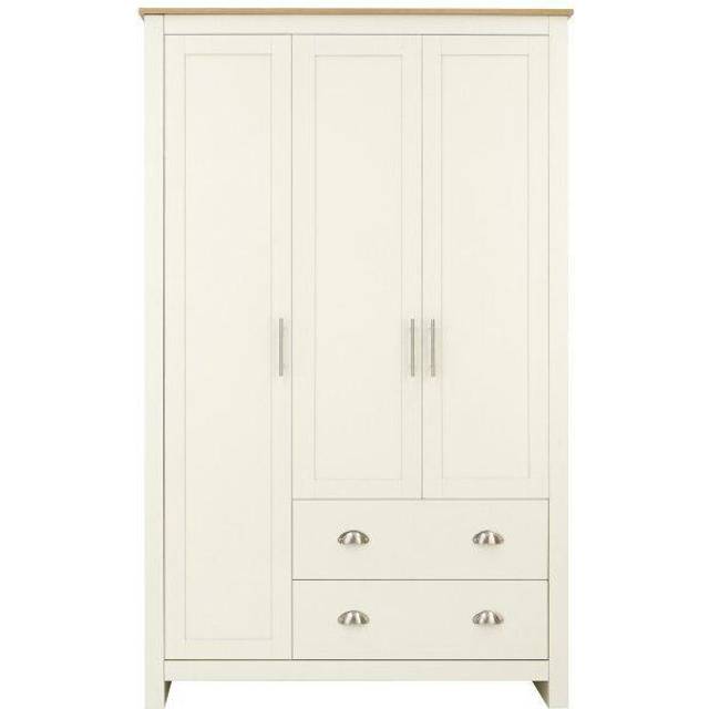 Lancaster 3 Door 2 Drawer Wardrobe - Cream - Neutral