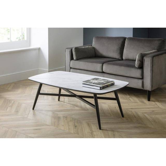 Julian Bowen Caruso Marble Effect Coffee Table, Grey