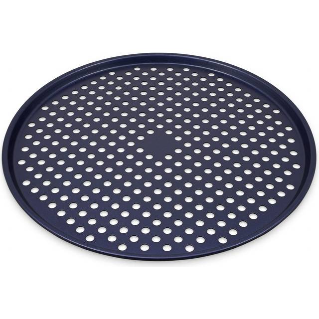 Zyliss E980204 Non-Stick Pizza Tray | 36cm/14in | Carbon Steel | Dark Blue | Pizza Pan/Baking Trays for Oven/Bakeware Tin | Dishwasher Safe | 5 Y