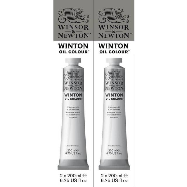 Winsor & Newton Winton Titanium White Oil Paint 200ml 2 Pack