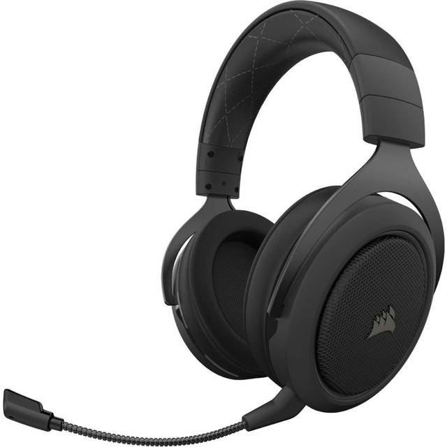 Corsair HS70 Pro Trådlöst spelheadset - 7.1 surroundspelheadset för PC, MacOS, PS5, PS4 - Discord-certifierad - 50 mm drivrutin - svart kol