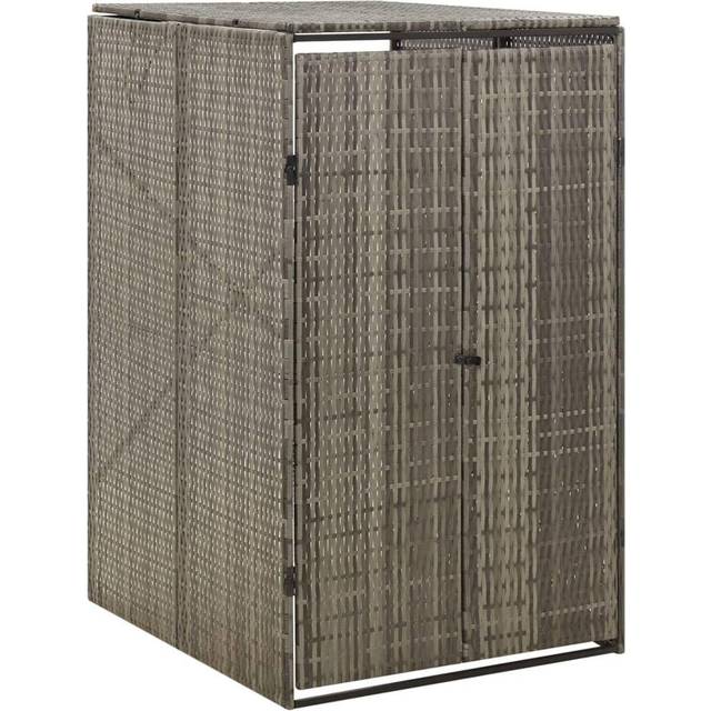 Skjul för soptunna grå 70x80x117 cm konstrotting