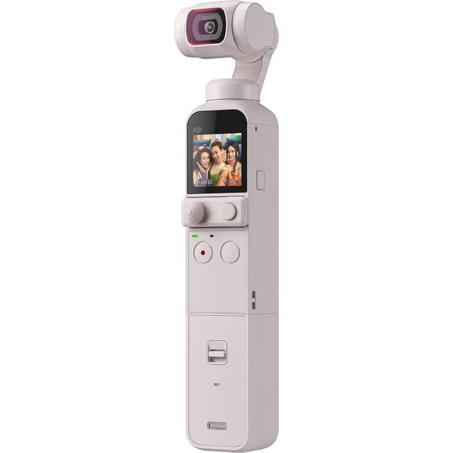 DJI Pocket 2 Exclusive Combo (Sunset White) - Pocket-Sized Vlogging Camera, 3-Axis Motorized Gimbal, 4K Video Recorder, 64MP Photo, ActiveTrack 3.0, Y
