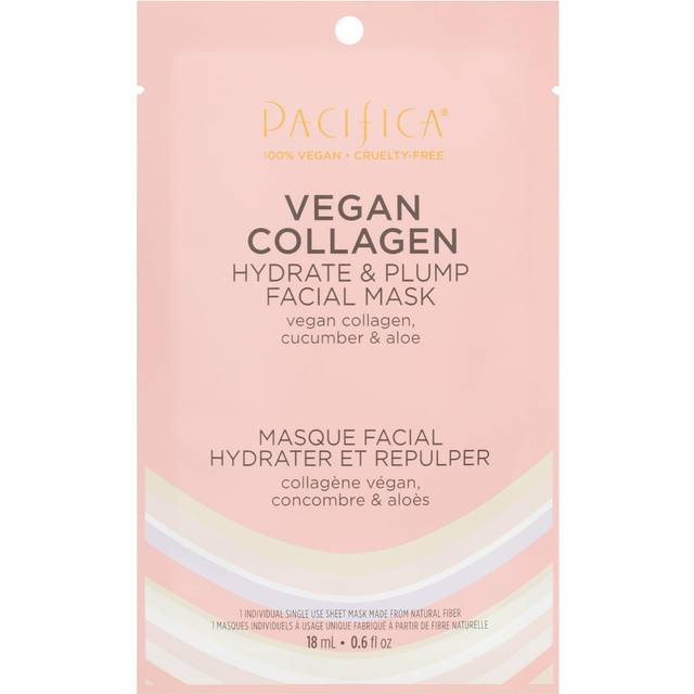 Pacifica, Hydrate & Plump Beauty Facial Mask, Vegan Collagen, 1 Sheet Mask, 0.6 fl oz (18 ml)
