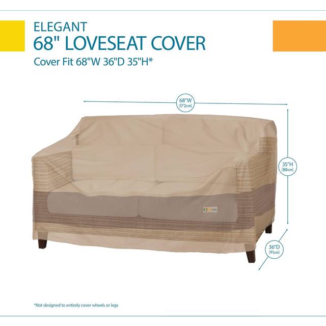 Duck Covers Elegant Waterproof 68 Inch Patio Loveseat Cover  Patio Furniture Covers
