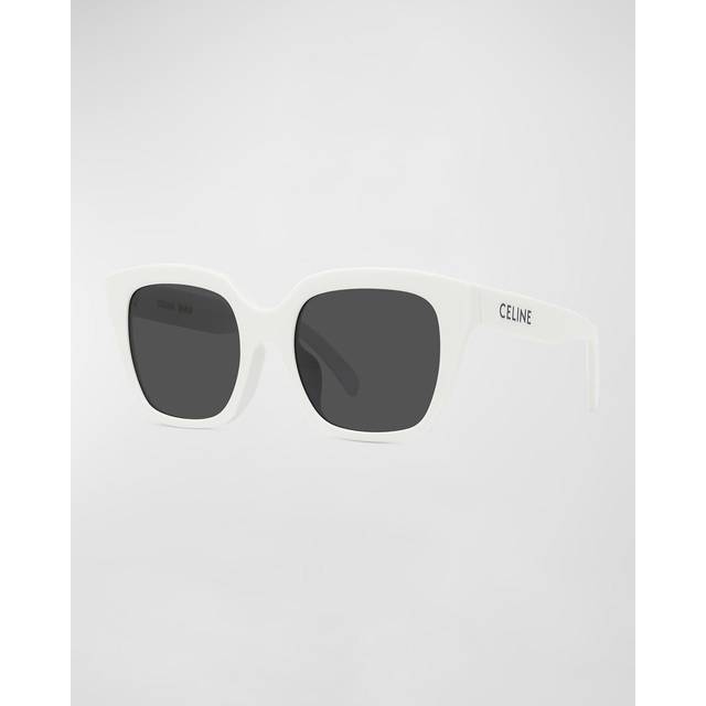 Geometric Sunglasses with White Frame