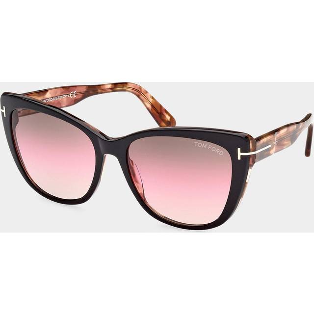 Tom Ford Cat Eye Womens Black and Havana Brown Pink Gradient FT0937 Nora Sunglasses - One Size