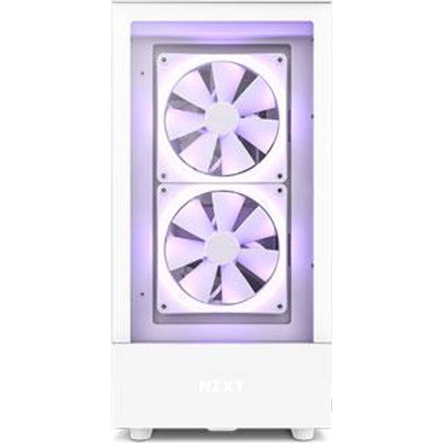 NZXT H5 Elite - CC-H51EW-01 - Compact ATX Mid -Tower PC Gaming Case - Perforerad frontpanel - Härdat glas sidopanel - Kabelhanteringssystem - Vattenkylning klar - Vit