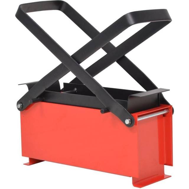 Brikettpress i stål för papper 34x14x14 cm svart och röd