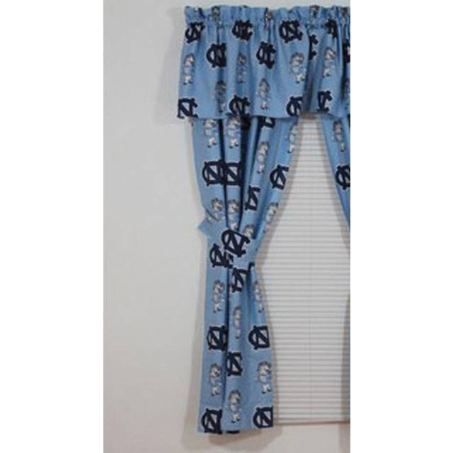 College Covers Everything Comfy North Carolina Tar Heels Curtain Panel Set  2 Panels  2 Matching Tie Backs  42 inches wide by 84