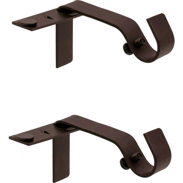 "Kenney Fast Fit 5/8"""""""" No Measure Curtain Rod Brackets  Oil Rubbed Bronze"