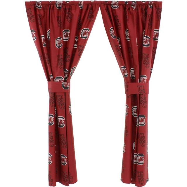 College Covers Everything Comfy South Carolina Gamecocks Curtain Panel Set  2 Panels  2 Matching Tie Backs  42 inches Wide by 63 inches Long