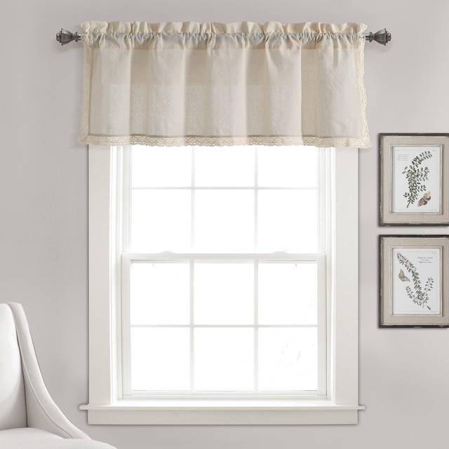 Lush Decor Rosalie Farmhouse Valance Rustic Style for Living  Dining R
