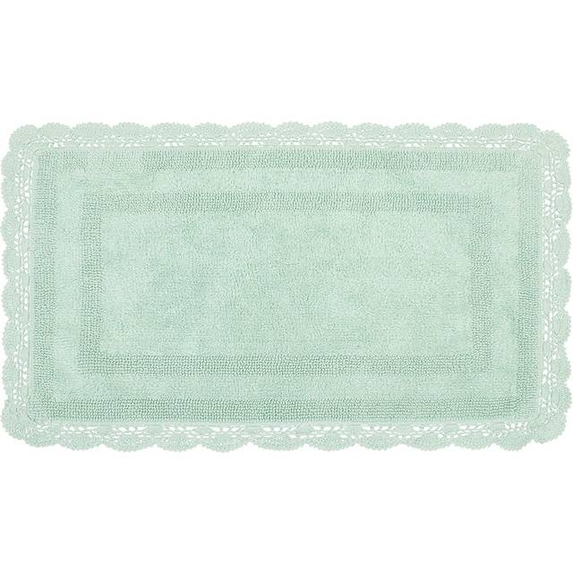 Laura Ashley Crochet Cotton 21x34 in. Bath Rug, Creamy White