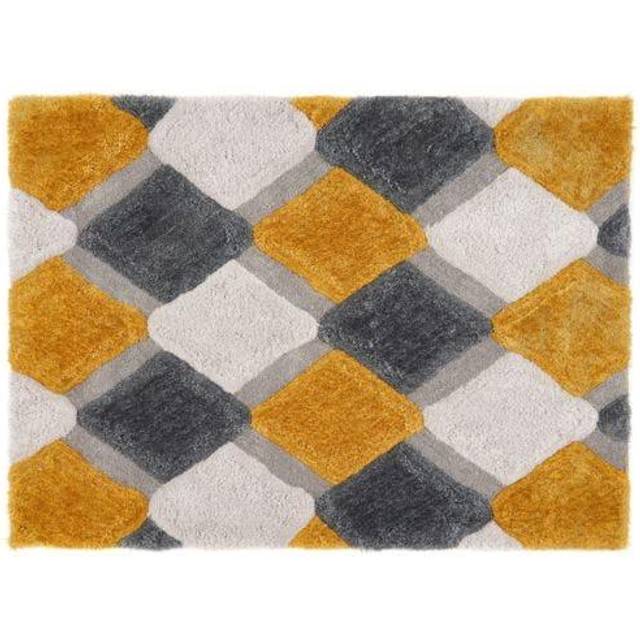 Origins - 3D GEO Shaggy Rug - Ochre - 80 X 150