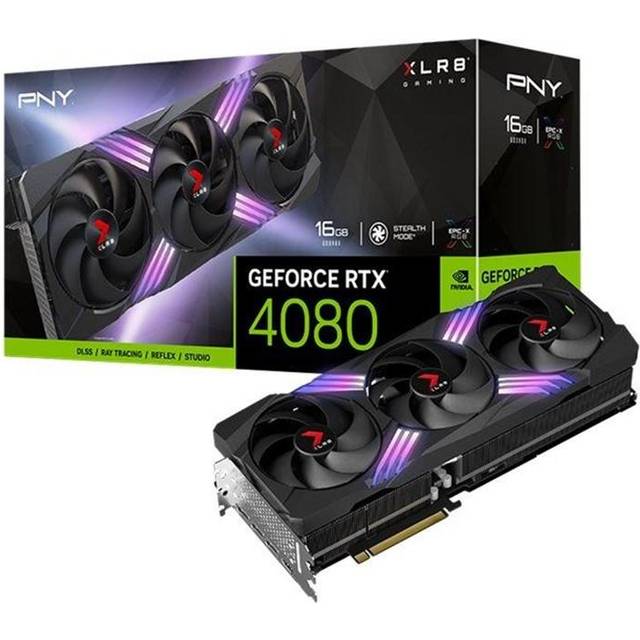 PNY Karta graficzna GeForce RTX 4080 16GB XLR8 Gaming Verto Epix-x RGB Trippelfläkt