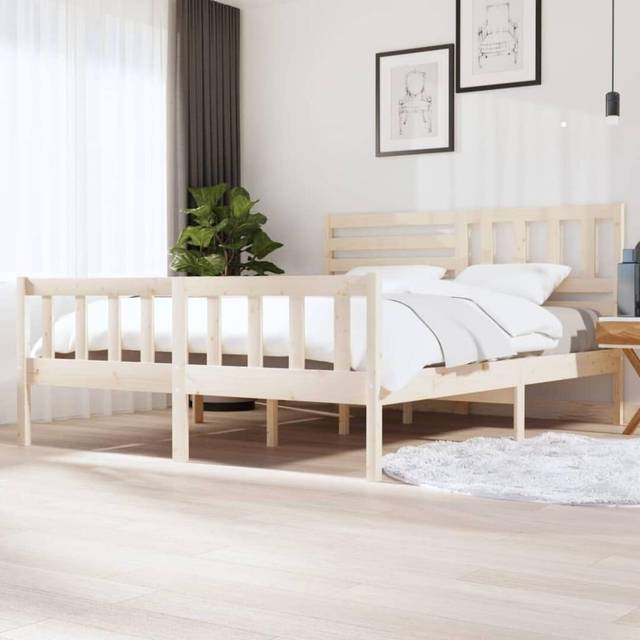 vidaXL Bed Frame without Mattress Super King Solid Wood - Brown