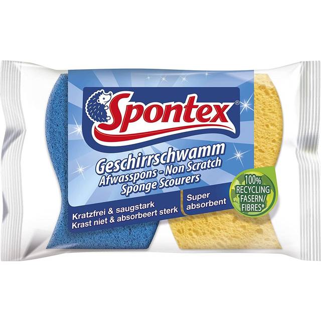 Spontex Non Scratch Super Absorbent Sponge Scourers 2pk