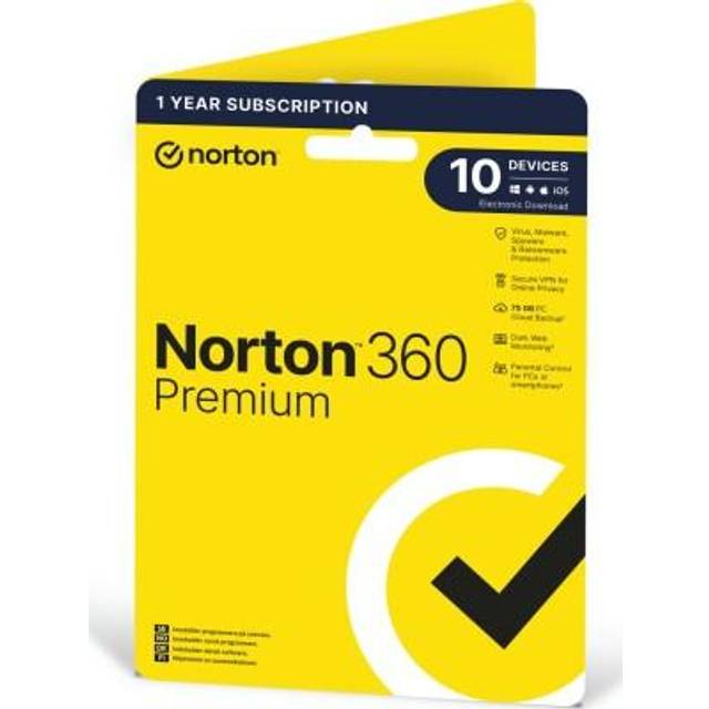 Norton 360 Premium inkl. 75 GB, 10 Geräte - 1 Jahr, Download