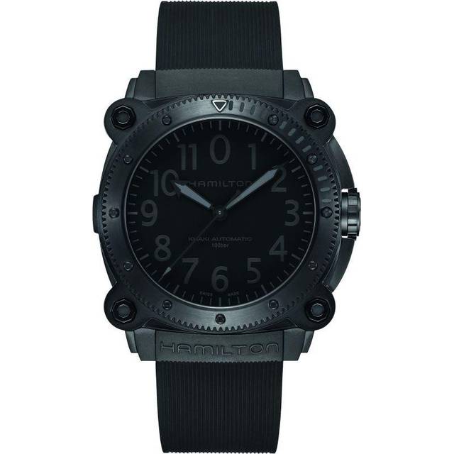 Hamilton Khaki Navy Belowzero Automatic Diver's Titanium H78505330 1000M Men's Watch black