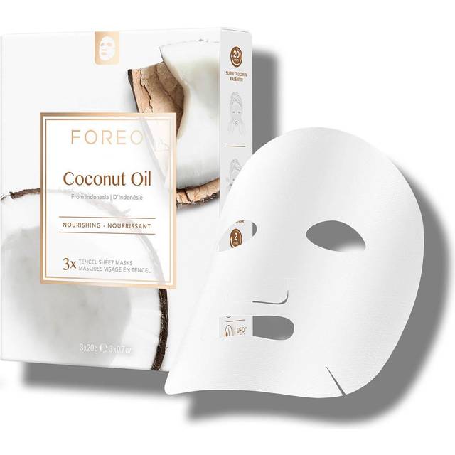 FOREO Sheet Mask with Coconut Oil Extracts Farm To Face Moisture-Boosting, 3 Pcs