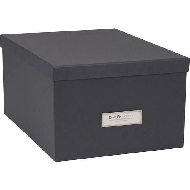 Bigso Box Förvaringsbox med lock kartong  grå