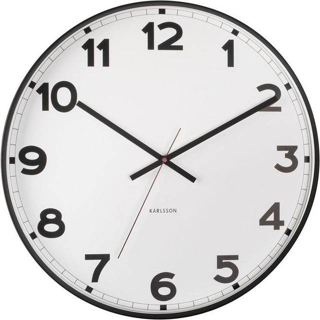 25cm Silent Wall Clock - White (41cm H x 41cm W x 4cm D)
