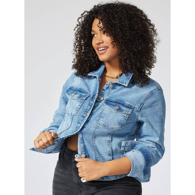 ONLY CARMAKOMA Damen CARWESPA LS Jacket DNM NOOS Jacke, Light Blue Denim, 42