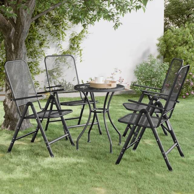 Vidaxl - Folding Garden Chairs 4 pcs Expanded Metal Mesh Anthracite