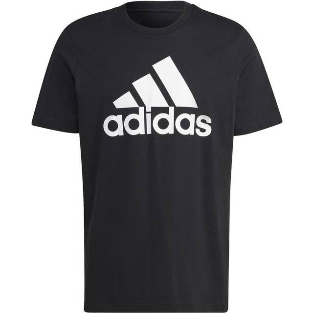 Adidas essentials big logo mens top black short sleeve stylish crew neck t-shirt
