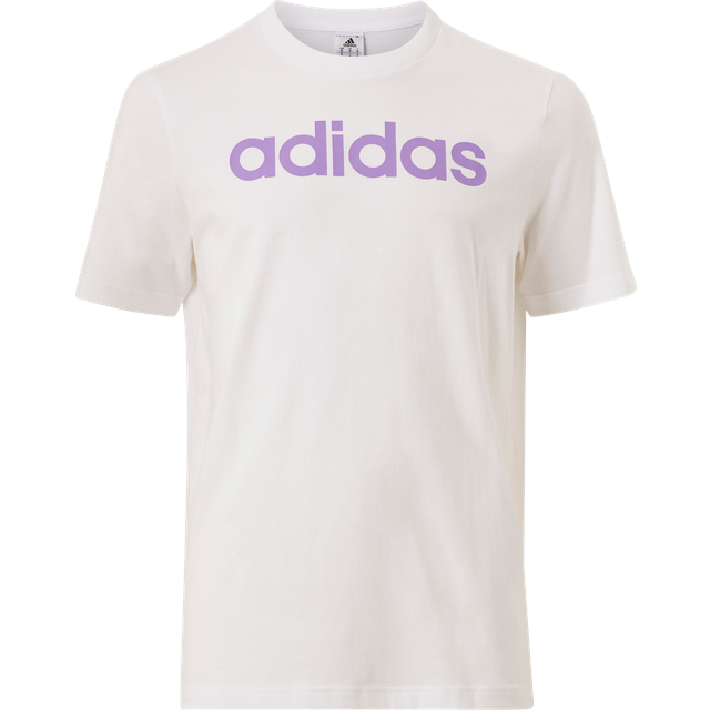 adidas För Män Essentials Single Jersey Linear Embroidered Logo Tee, white/violet fusion, XL