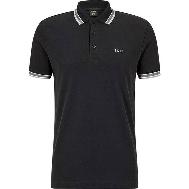 Black Tipped Paddy Cotton Polo Shirt (XXL)