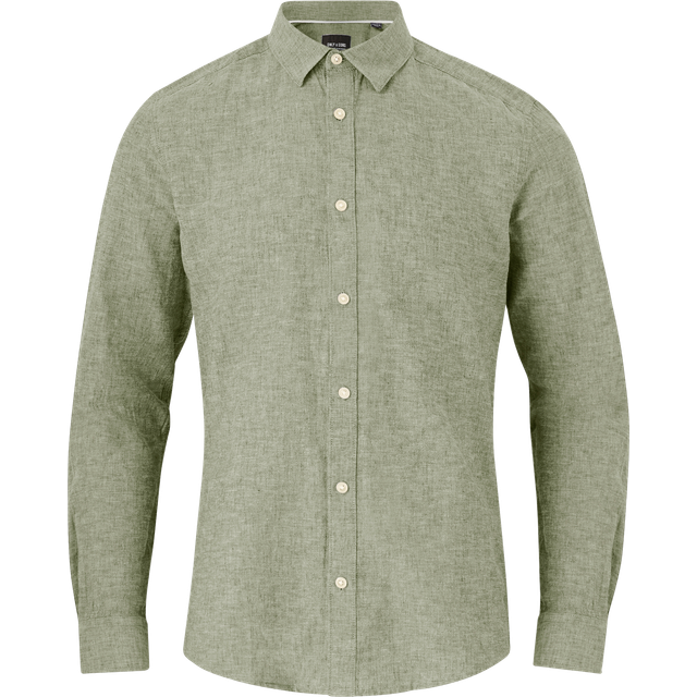 ONLY & SONS - Skjorta onsCaiden LS Solid Linen Shirt - Grön