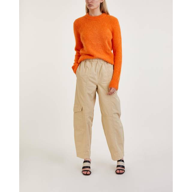 GANNI Khaki Curve Trousers - 531 Pale Khaki - DK 40