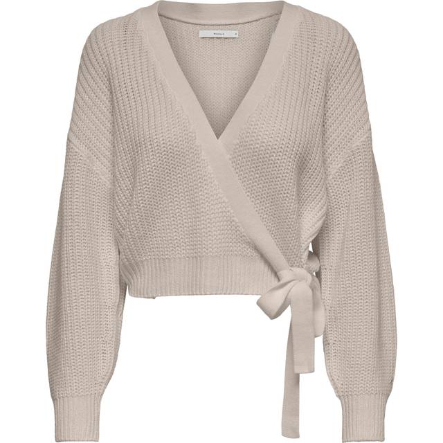Only Long Sleeve Wrap Cardigan - Beige