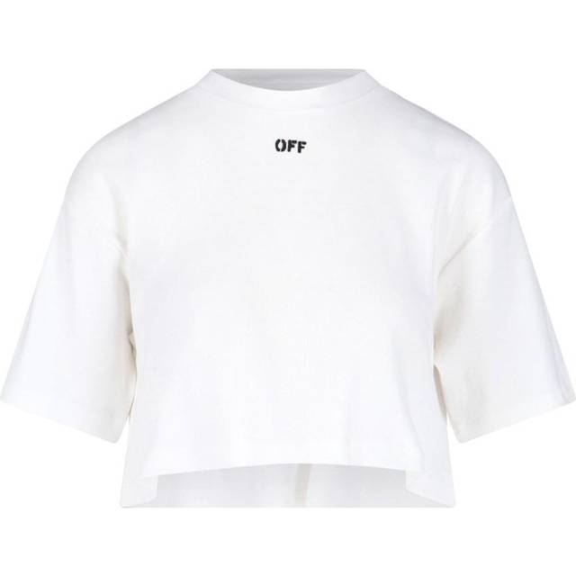 OFF WHITE Stamp Rib Cropped Tee