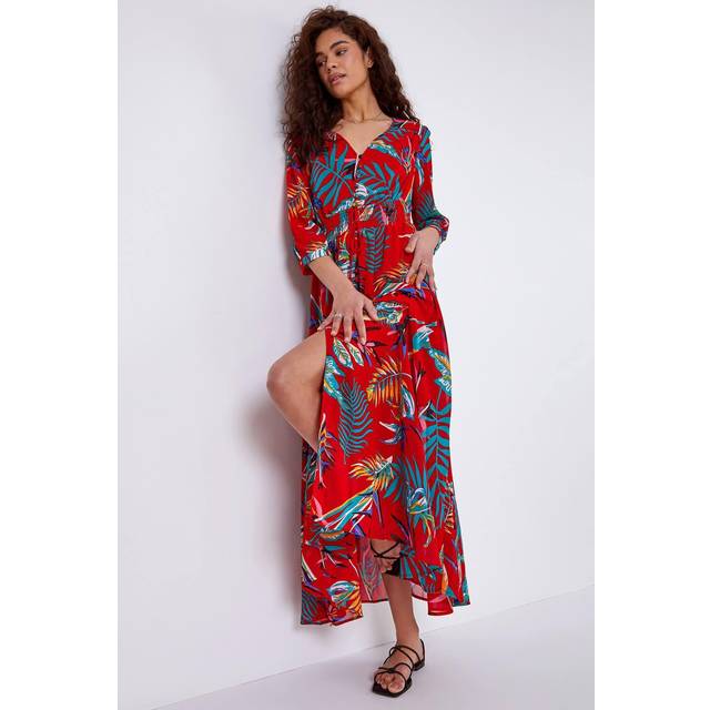 Tropical print belted maxi dress - ladies roman originals women
