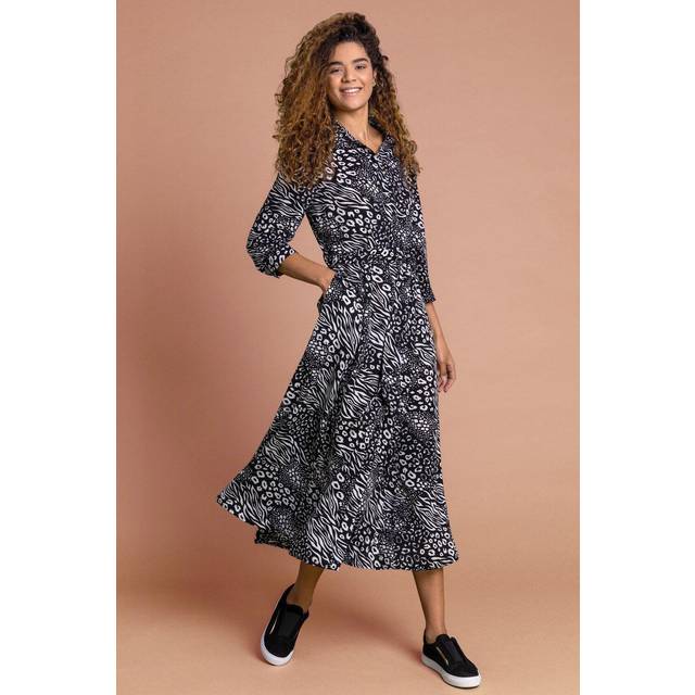 Floral print midi shirt dress for women uk - ladies roman originals