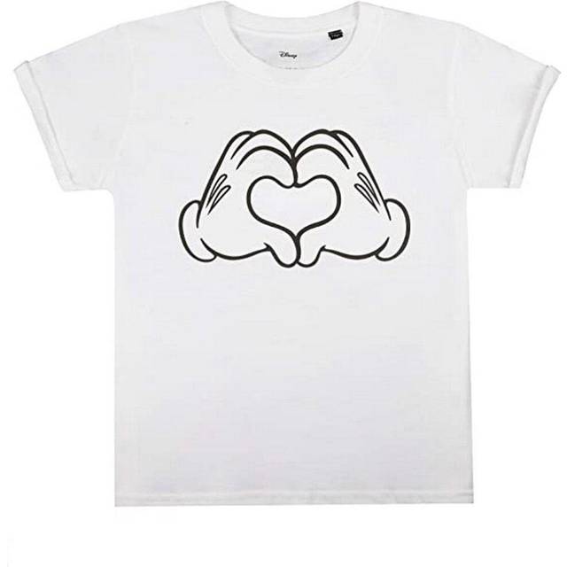 (7-8 Years, White) Disney Girls Love Hands Mickey Mouse T-Shirt